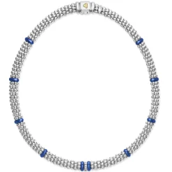 Fashion Single Station Diamond Caviar Necklace Two-Tone