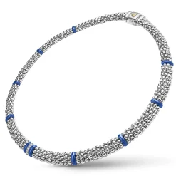 Fashion Single Station Diamond Caviar Necklace Two-Tone