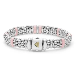 Hot Single Station Diamond Caviar Bracelet | 9Mm Two-Tone