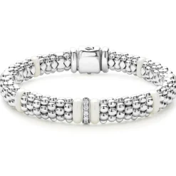 Cheap Single Station Diamond Caviar Bracelet | 9Mm Caviar Bracelets