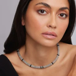 New Single Station Diamond Caviar Necklace Caviar Necklaces