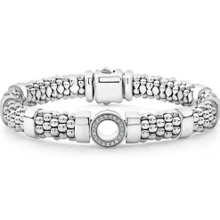 Cheap Single Station Diamond Circle Caviar Bracelet | 9Mm Diamonds