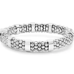 Shop Single Station Diamond Circle Caviar Bracelet | 9Mm Silver
