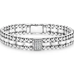 Hot Single Station Diamond Link Bracelet Silver