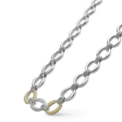 New Single Station Diamond Link Necklace Diamonds