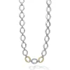 Sale Single Station Diamond Link Necklace Two-Tone