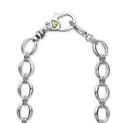 Sale Single Station Diamond Link Necklace Two-Tone