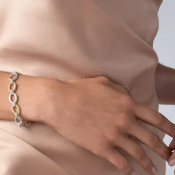 Best Single Station Diamond Link Bracelet Two-Tone