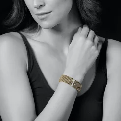 Fashion Single Station 18K Gold Diamond Bracelet | 20Mm Gold