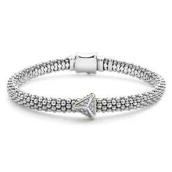 Store Single Station Pyramid Diamond Caviar Bracelet | 6Mm Two-Tone