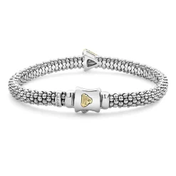 Store Single Station Pyramid Diamond Caviar Bracelet | 6Mm Two-Tone