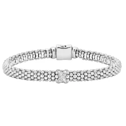 Best Single Station X Silver Diamond Bracelet | 6Mm Caviar Bracelets