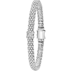 Clearance Single Station X Silver Diamond Bracelet | 6Mm Diamonds