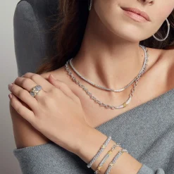 Cheap Single Station X Two-Tone Diamond Bracelet | 6Mm Diamonds