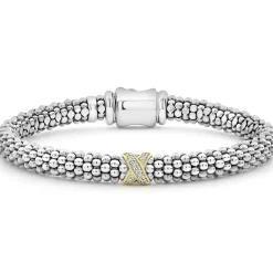 Best Single Station X Two-Tone Diamond Bracelet | 6Mm Caviar Bracelets