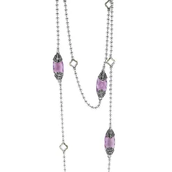 Clearance Six Station Amethyst Necklace Gemstones