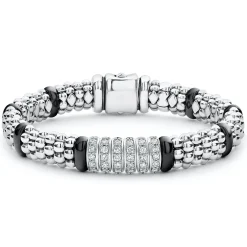 Cheap Six Station Diamond Caviar Bracelet | 9Mm Diamonds