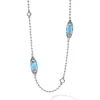 Cheap Six Station Swiss Blue Topaz Necklace Two-Tone