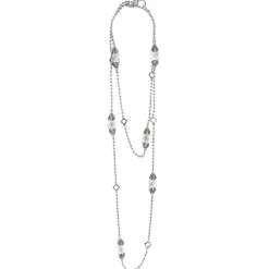 New Six Station White Topaz Necklace Two-Tone