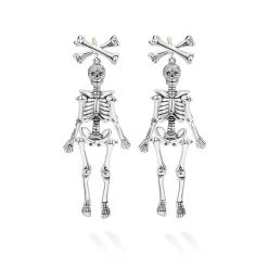 Online Skeleton Drop Earrings Silver