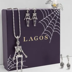 Online Skeleton Drop Earrings Silver