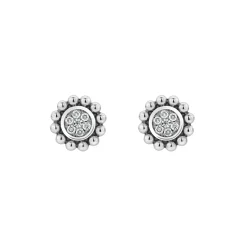 Shop Small Caviar Circle Diamond Earrings Diamonds