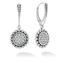 Flash Sale Small Caviar Circle Diamond Drop Earrings Diamonds