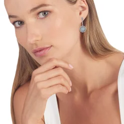 Flash Sale Small Caviar Circle Diamond Drop Earrings Diamonds