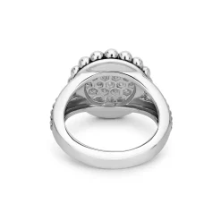 Flash Sale Small Caviar Circle Diamond Ring Silver