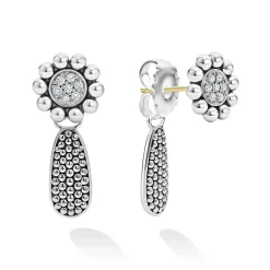 New Small Caviar Drop Earring Backs Silver