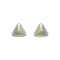 Cheap Small Caviar Pyramid Stud Earrings Two-Tone