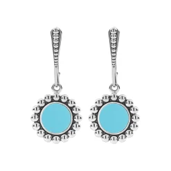 Sale Small Ceramic Circle Drop Earrings Silver