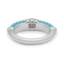 Sale Small Ceramic Diamond Stacking Ring Silver