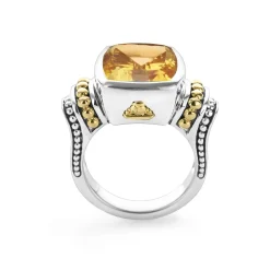 Outlet Small Citrine Statement Ring Two-Tone