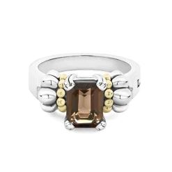 Online Small Emerald-Cut Smokey Quartz Ring Gemstones