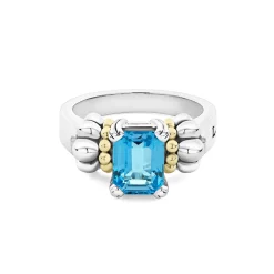 Best Sale Small Emerald-Cut Swiss Blue Topaz Ring Gemstones