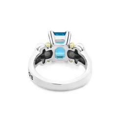 Best Sale Small Emerald-Cut Swiss Blue Topaz Ring Gemstones