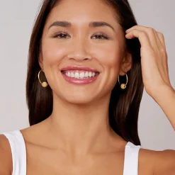 Cheap Small 18K Gold Caviar Ball Hoop Earrings Hoop Earrings