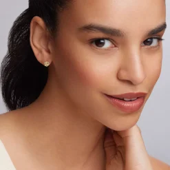 Store Small 18K Gold Love Knot Diamond Earrings Stud Earrings