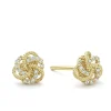 Cheap Small 18K Gold Love Knot Diamond Earrings Gold