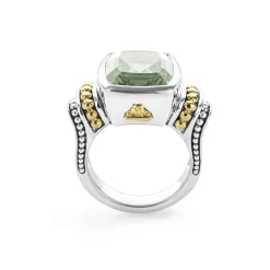 Flash Sale Small Prasiolite Statement Ring Two-Tone