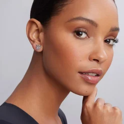 Best Sale Small Silver Love Knot Stud Earrings Caviar Earrings