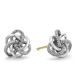Sale Small Silver Love Knot Stud Earrings Silver