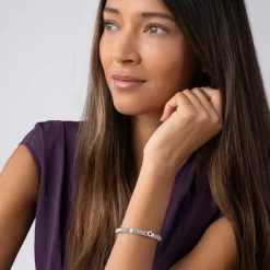 Discount Small Single Station Diamond Circle Caviar Bracelet | 6Mm Silver