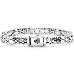 Discount Small Single Station Diamond Circle Caviar Bracelet | 6Mm Silver