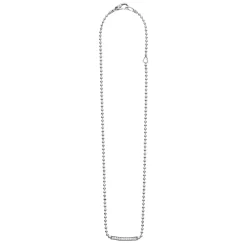 Outlet Small Station Diamond Beaded Necklace Silver