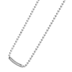 Outlet Small Station Diamond Beaded Necklace Silver