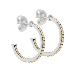Store Small Two-Tone Hoop Earrings Two-Tone