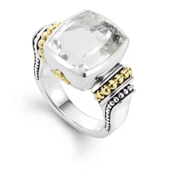 Cheap Small White Topaz Statement Ring Two-Tone