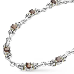 Discount Smokey Quartz Caviar Necklace Two-Tone